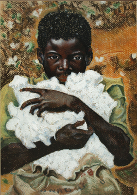 Boy with Cotton by artist Gaylon F. Stagner